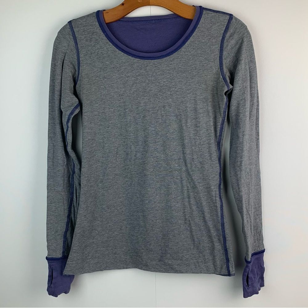 Lululemon Women’s Cabin Long Sleeve Tee Reversible in Heathered Plum No Size tag